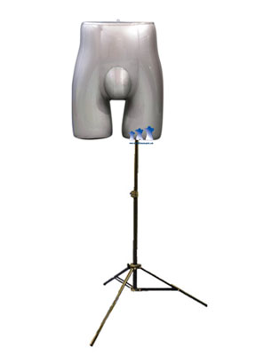 Inflatable Male Brief Form, with MS12 Stand, Silver